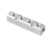 NiuLumea Alluminio Pneumatico Air Hose Manifold Block G14 Filettato Inline Splitter Compressore 4 5 6 Porte Argento (4 Vie)