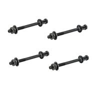 NiuLumea Asse mozzo posteriore per bicicletta, 145 mm con filettatura da 38", in acciaio nero conico per asse bici per mozzi standard a tamburo sfusi