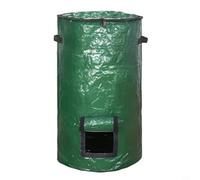 NiuLumea Borsa per compostaggio da giardino in tessuto di polietilene, riutilizzabile, pieghevole, con coperchio con cerniera e finestra laterale, per foglie, erbacce, scarti di cucina
