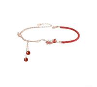 NiuLumea Cavigliera in corda rossa stile spiaggia regolabile | Materiale in rame massiccio, resistente all'ossidazione, struttura robusta, delicato sulla pelle, di lunga durata