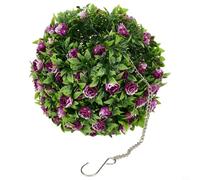 NiuLumea Cestino da appendere a forma di palla di lavanda artificiale, pianta artificiale in plastica, decorazione per la casa, matrimoni, feste, stabile, decorazione per soffitti e pareti, 20 cm, 25