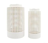 NiuLumea Confezione da 2 letti rialzati per compostaggio, in PVC, per vermicomposting con coperchio sicuro e presa d'aria, per sistema di riciclaggio dei rifiuti da giardino compatto e urbano, bianco