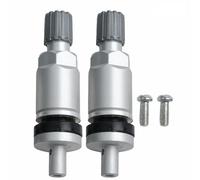 NiuLumea Confezione da 2 steli per valvola del sensore di pressione dei pneumatici in alluminio, valvole per pneumatici tubeless TPMS, argento, diametro della porta di connessione 75 mm