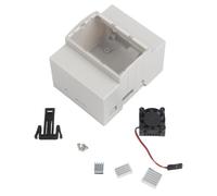 NiuLumea Custodia in ABS per Raspberry Pi 4B 3B con finestra trasparente e serratura scorrevole, montaggio su guida DIN elettrica per scatola di protezione