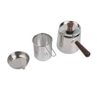 NiuLumea Friggitrice in acciaio inox 304 con manico in noce, capacità 1,5 l e 2,0 l, antiscivolo, per friggere e scolare bollire su fornelli a gas a induzione