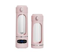 NiuLumea Frullatore portatile USB da 600 ml con 12 lame in acciaio inox, bottiglia di plastica per uso alimentare, autopulente, succhi di frullati