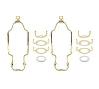 NiuLumea Kit di staffe regolabili per paralume, 17-25 cm, supporto per paralume in metallo con basi a 3 fori per convertitore E26/E27 e E14, 2 set per nero/oro/argento