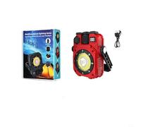NiuLumea Lanterna solare da campeggio con base magnetica, luce da lavoro ricaricabile portatile con 5 modalità e oscuramento continuo, manico girevole, torcia elettrica all'aperto (verde) (rosso)