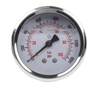 NiuLumea Manometro 0-100 Bar/PSI 60mm con doppia scala MPa/psi, riempito di glicerina per letture stabili, connettore in ottone, alloggiamento in acciaio inox, compatibile con refrigerati pneumatici