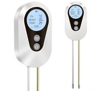 NiuLumea Misuratore del suolo, tester digitale 4 in 1, con schermo LCD ben illuminato, doppio suolo, per temperatura dell'umidità del pH, intensità della luce, per interni, esterni, giardino