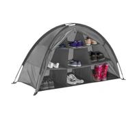 NiuLumea Organizer da campeggio pieghevole a 9 ripiani per camper, tessuto Oxford con asta in fibra di vetro, portata 13,6 kg, scaffale portatile per vestiti e scarpe, grigio
