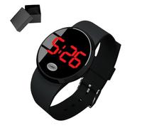 NiuLumea Orologio elettronico a LED per uomo, donna e studente, con ampio display, attivazione touch, custodia in plastica ABS, per uso quotidiano, sport e lavoro, nero/argento
