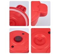NiuLumea Pentola a pressione per microonde con funzione vapore, cottura rapida di riso, pasta, verdure, strumento da cucina compatto in silicone PP, rosso, 27,5 x 14 cm