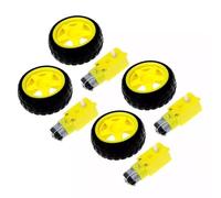 NiuLumea per ruota in plastica con motoriduttore DC Set per progetti di auto robot Arduino, 3V-6V, rapporto di riduzione 1:48, coppia 08KGCM, confezione da 4