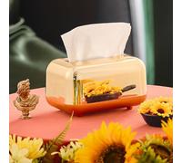 NiuLumea Porta Fazzoletti Oro Moderno ABS per Organizer Desktop in Plastica Desktop Organizer Kleenex Fazzoletti Compatibili 18x12x11cm