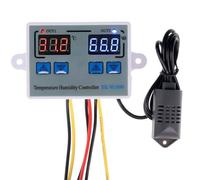 NiuLumea Regolatore digitale di temperatura e umidità con display LCD, da -0 a 100 per intervallo, controllo 0- RH, uscita 10A, capacità di carico 120/240V 2200W, alloggiamento compatto in ABS 100,8 x