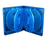 NiuLumea Scatola portaoggetti per 10 dischi, custodia in plastica per CD e DVD, design compatto e leggero con protezione antigraffio, organizer portatile per casa, ufficio, viaggi, bianco/blu