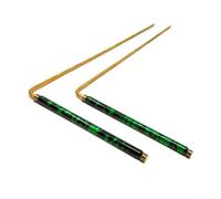 NiuLumea Set di 2 canne telescopiche in rame puro al 99,9%, sonda telescopica in ottone, per ricerca dell'acqua e caccia all'oro, metal detector portatile (verde)