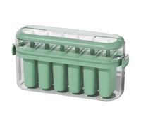 NiuLumea Set di 6 stampi riutilizzabili per ghiaccioli, portatili con rilascio facile, materiale PET+PP, senza BPA, per succhi di latte e succhi, verde