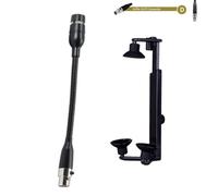 NiuLumea Set di montaggio a clip per microfono XLR a 3 pin/4 pin, per chitarra acustica per performance o trasmissione dal vivo, supporto nero leggero compatibile con staffa a sbalzo e per altri