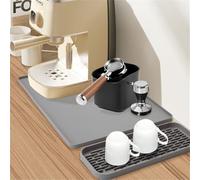NiuLumea Tappetino in silicone per macchina da caffè con rialzo, per scolapiatti grande e piccolo per piano di lavoro per protezione, accessorio da cucina facile da pulire