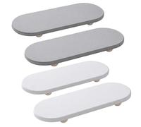 NiuLumea Tappetino scolapiatti super assorbente in terra di diatomee per bancone della cucina, sottopentola in pietra resistente al calore, 23,5 x 9,5 cm, bianco grigio, confezione da 2