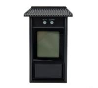NiuLumea Termometro digitale per serra e giardino, per interni ed esterni, per grande display LCD con tetto per protezione, da -20 a 50, montaggio a parete (nero)