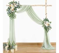 NiuLumea Tessuto drappeggiato per archi di nozze, chiffon trasparente, addio al nubilato, feste all'aperto e cerimonie in chiesa, 300 x 75 cm, poliestere