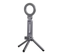 NiuLumea Treppiede per iPhone e in lega di alluminio per mini treppiede con magnete bifacciale, per design compatto e portatile, argento