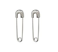 niumanery Punk Sterling Silver Safety Pin Stud Earrings Ear Threader Studs Jewelry Unisex Silver