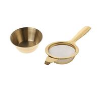 niumanery Stainless Steel Mesh Tea Infuser Metal Cup Strainer Strainer Loose Leaf Filter with Handle Kitchen Tool Gold