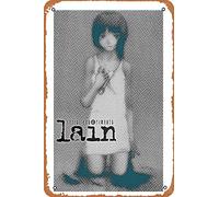 NIUMOWANG Targa in metallo con scritta "Serial Experiments Lain", 30,5 x 20,3 cm