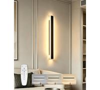 niuniaj Applique da parete a LED Interno moderni con Telecomando, Dimmerabile 10%-100%,3000K-4500K-6000K,Luci Lampada da Parete Lungo Mordern per Camera da Letto, Soggiorno, Scala,120CM/30W/Nero