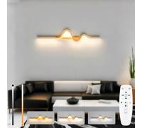niuniaj Applique da parete interno con Telecomando,Creativo 10W 1200LM Oro Moderne Applique camera da letto,3 Temperature di Colore,Lampada da Parete LED Dimmerabile,60CM lampada da parete interno