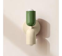 NIUNIAJ Applique da Parete Interno,E27 Applique da Parete,20CM applique parete interno,2 Flamme,Applique Moderna Crema+Verde per Soggiorno Camera da Letto Corridoio Balcone Scala Ufficio toletta