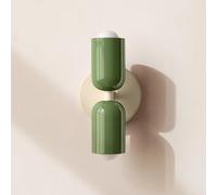 niuniaj Applique da Parete Interno,E27 Applique da Parete,20CM applique parete interno,2 Flamme,Applique Moderna Verde per Soggiorno Camera da Letto Corridoio Balcone Scala Ufficio toletta