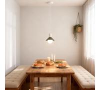 niuniaj Lampada a Sospensione,Lampadari sospesi moderni in Verde e Crema, Diametro 17cm, Sospensione E27 per Cucina Sala da Pranzo,Camera dei Bambini, Soggiorno, Ingresso(Senza Lampadina)