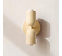 niuniaj Lampada da Parete Interno,2 Flamme Applique da Parete Interno E27 | Moderna Crema Applique da Muro,Luce Up Down per Soggiorno Camera da Letto Corridoio Scala Ufficio(Senza Lampadina)