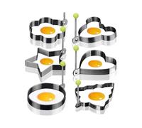 Niuniu 6pcs Fried Egg Cooking Rings Pancake Mould Cookies Maker Baking Shaper Stainless Steel Kitchen Gadget Toolgraphic Random