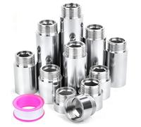 Niuny Prolunga Rubinetto Ottone 3/4 Pollici 25mm Prolunga Raccordo filettato 2Pcs cromatura Prolungas Rubinetto Acqua Estensione per Per Riscaldamento e Installazione Acqua Potabile