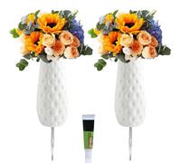 Niuny Vasi Per Cimitero 2pcs Vaso Per Tomba Da Cimitero In Plastica Vaso Funebre Con Picchetto Vasi Funerari Vasos Plastica Per Tomba Decorazione Per Tombe Per Cimiteri e Commemorazioni