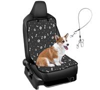 Niuoppy Coprisedile per auto per cani, per sedile anteriore del passeggero, antigraffio, con fodera impermeabile, universale, adatto per auto, camion, SUV, furgoni (nero con cintura di sicurezza per
