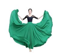 NIUSABOU abito da balletto femminile, Gonna da danza del ventre a doppio strato in chiffon da donna, 720 gradi, multicolore, diverse taglie(Light Green,XL Length100cm)