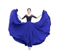 NIUSABOU abito da balletto femminile, Gonna da danza del ventre a doppio strato in chiffon da donna, 720 gradi, multicolore, diverse taglie(Royal Blue,XL Length100cm)