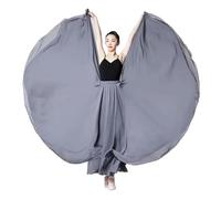 NIUSABOU abito da balletto femminile, Gonna da danza del ventre a doppio strato in chiffon da donna, 720 gradi, multicolore, diverse taglie(Grey,XL Length100cm)