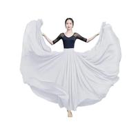 NIUSABOU abito da balletto femminile, Gonna da danza del ventre a doppio strato in chiffon da donna, 720 gradi, multicolore, diverse taglie(White,XL Length100cm)