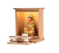 NIUSABOU Altare in legno per Buddha, Santuario dell'altare del Buddha for Guan Gong, dio della ricchezza, montato a parete, in legno di noce, dimensioni multiple(Wood,39x36cm/15.3x14.1)