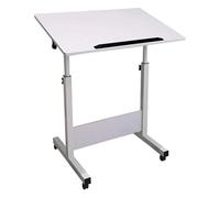 NIUSABOU Altezza della scrivania in piedi regolabile, Comodino con altezza regolabile, vassoio mobile for laptop, scrivania regolabile in altezza con 4 ruote(60x40cm)