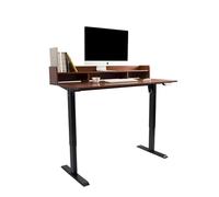 NIUSABOU Altezza della scrivania in piedi regolabile, Scrivania for computer con controllo intelligente for ufficio domestico con memoria a 4 posizioni e blocco bambini(Brown Color,140x60cm)