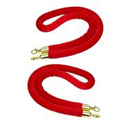 NIUSABOU Barriera per folla Corda di velluto, Barriera in corda di controllo della folla in velluto rosso con ganci, confezione da 2 misure multiple(1m (3.3 feet))